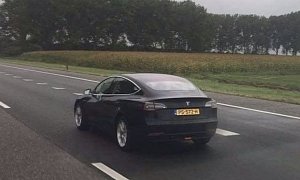 Tesla Model 3 Makes the Trans-Atlantic Trip for Its First European Spotting