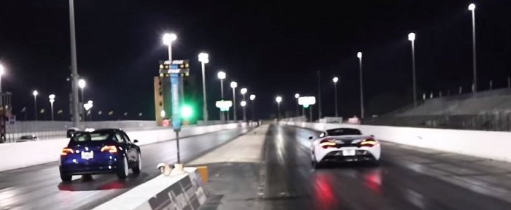 Tesla Model 3 Performance Drag Races McLaren 720S
