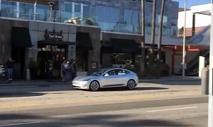 Tesla Model 3 Prototype Spotted in the Street While Filming