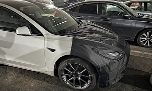 2024 Tesla Model 3 Facelift Prototype Spotted With Intriguing Front End Modifications