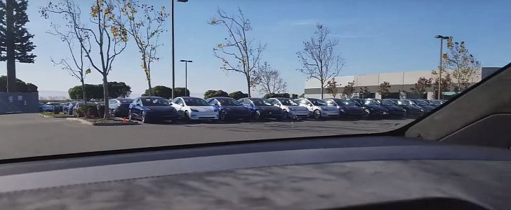 Tesla Fremont Delivery Center parking lot