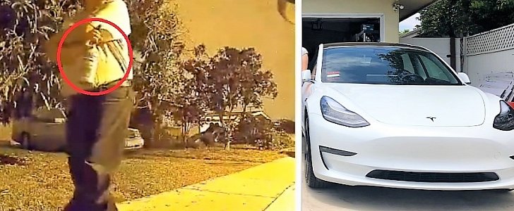 Vandal caught dousing Tesla Model 3 with acid by Sentry Mode cameras