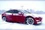 Tesla Model 3 Snow Test on All-Weather Tires Shows Its TC System Is Up for It