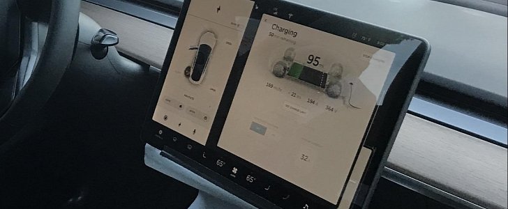 Tesla Model 3 graphical user interface