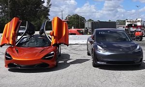 Tesla Model 3 vs. McLaren 720S Drag Race Deserves a Tweet