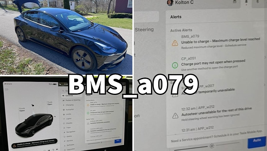 Tesla Model 3/Y owners hit with BMS_a079 error