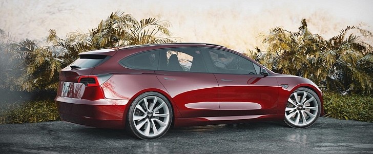 Tesla Model 3.5 Touring station wagon rendering