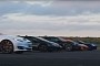 Tesla Model S and Porsche Taycan 4S Race Motley Crew of ICE-Powered Fast Cars