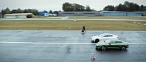 Tesla Model S Drag Races 2020 Porsche Taycan On Wet Airstrip