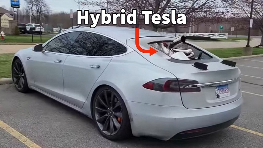 "Hybrid" Tesla Model S goes 1,000+ miles without recharging