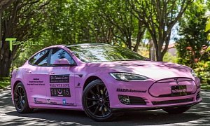 Tesla Model S Goes Pink to Support Breast Cancer Awareness