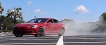 Tesla Model S Owner Disables Traction Control (Menu Hack), Does Donuts