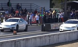 Tesla Model S P100D Base Model Drag Races Fully Loaded P100D to Prove a Point