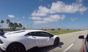 Tesla Model S P100D Drag Races Lamborghini Huracan Performante in Street Fight
