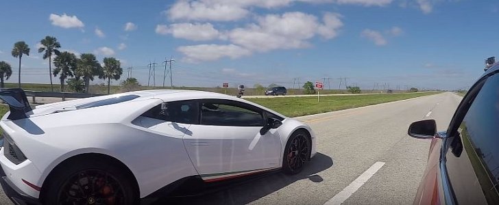Tesla Model S P100D Drag Races Lamborghini Huracan Performante