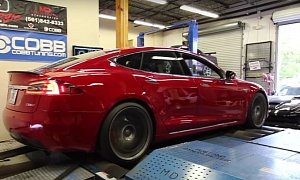 Tesla Model S P100D Ludicrous+ Gets Strapped to the Dyno, Torque Overload Ensues