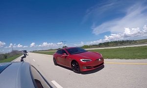 Tesla Model S P100D Shows 850 WHP Cadillac CTS-V the Future
