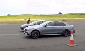 Tesla Model S P100D vs. 2018 Mercedes-AMG E63 Drag Race Is Top Gear Funny