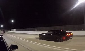 Tesla Model S P100D Drag Races Challenger Hellcat, Dodge Driver Gets a Red Light