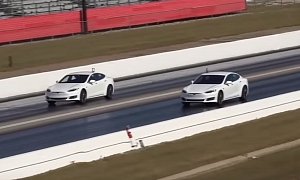 Tesla Model S P100D vs P90D Roll and Dig Drag Races Are Closer Than You'd Think