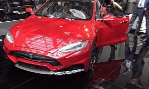 Tesla Model S P85D Carbon Kit by Larte Gets Detailed at Top Marques 2015