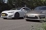 Tesla Model S P85D Meets Porsche Panamera S in Drag Race Showdown