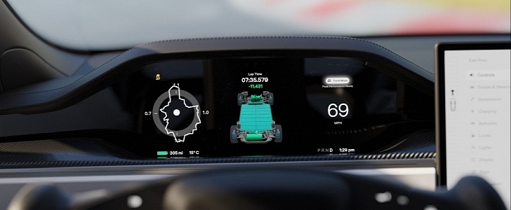 Track mode engaged on Tesla Model S Plaid