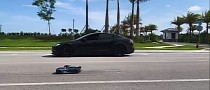 Tesla Model S Plaid Losing a Drag Race to an RC Electric Truck Looks Scary