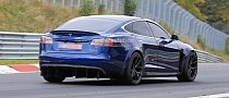 Tesla Model S Plaid Prototype Returns With Huge Diffuser At The Nurburgring