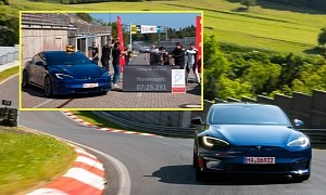 Tesla Model S Plaid Track Pack Obliterates Porsche Taycan's Nurburgring Record