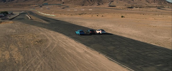 Tesla Model S Plaid vs. M5 CS vs. CT5-V Blackwing Drag Race