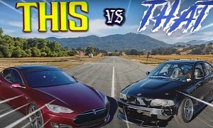 Tesla Model S Races LSX-Powered BMW E46, You Are Not Going to Believe Who Won
