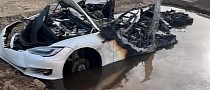 Tesla Model S Spontaneously Bursts Into Flames at Junkyard, 3 Weeks After Crash