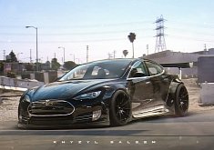 Tesla Model S with Liberty Walk Kit Looks Electrifying, Won’t Remain a Rendering for Long