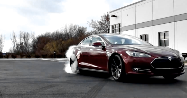 Tesla Model S Burnout