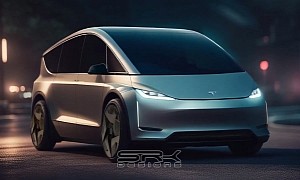 Tesla Model V Concept Rendering Flaunts a Family Van That's Cooler Than a Cybertruck