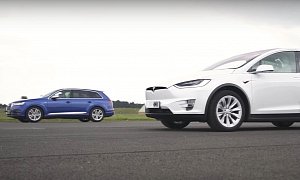 Tesla Model X 100D vs. Audi SQ7 Drag Race Pits Diesel Against Electricity