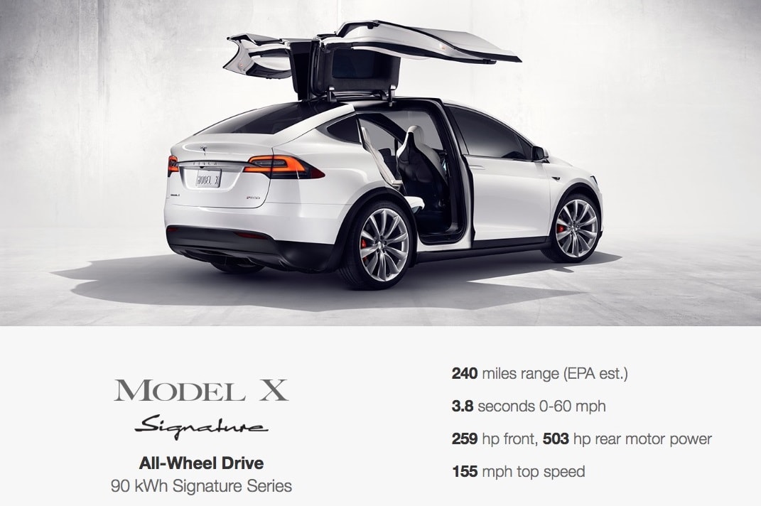 Tesla Model X Design Studio Opens, Model X Signature Series Has 240