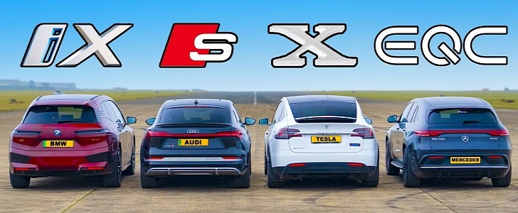 Tesla Model X Drag Races European Rivals, BMW Tops Out at 125 MPH