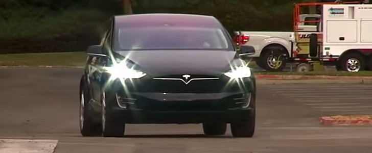 Tesla Model X out on the road