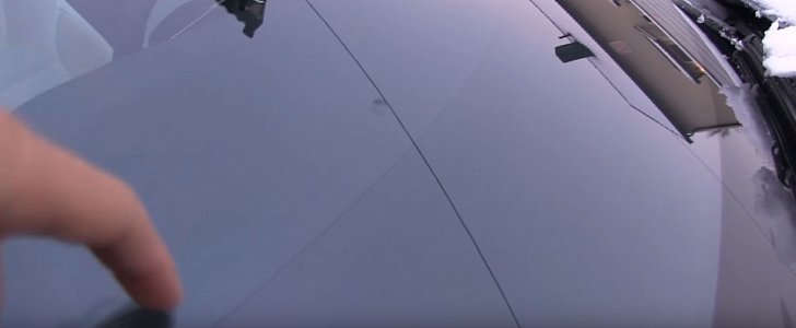 Tesla Model X cracked windshield