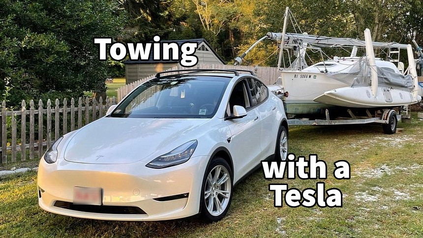 Tesla Model Y Performance owner shares his experience towing a boat