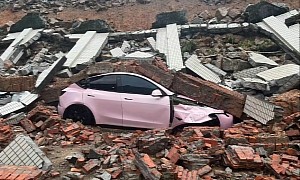 Tesla Model Y That Refused To Crumble Under the Rubble in China Has the Most Unusual Story