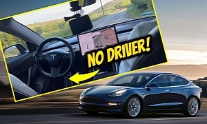 Tesla Owner Uses Two Weights To (Briefly) Turn a Model 3 With FSD Into a Robotaxi