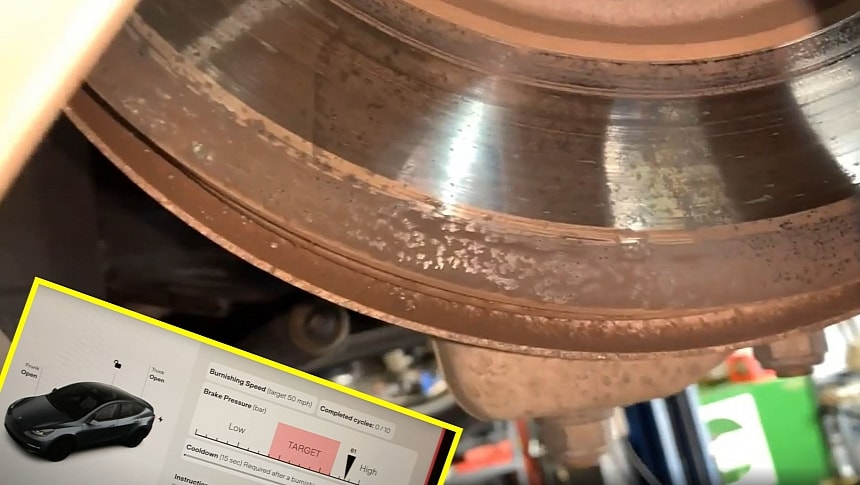 Rusted Tesla Brake Rotors