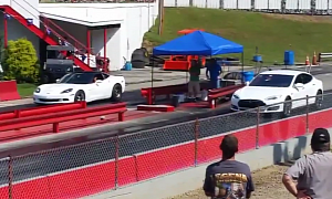 Tesla P85D Finally Finds Its Match in Insane Mode Thanks to a ProCharged Corvette