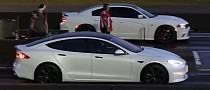 Tesla Plaid Drag Races Dodge Charger Hellcat, Gap Can Be Seen by the Mars Rover