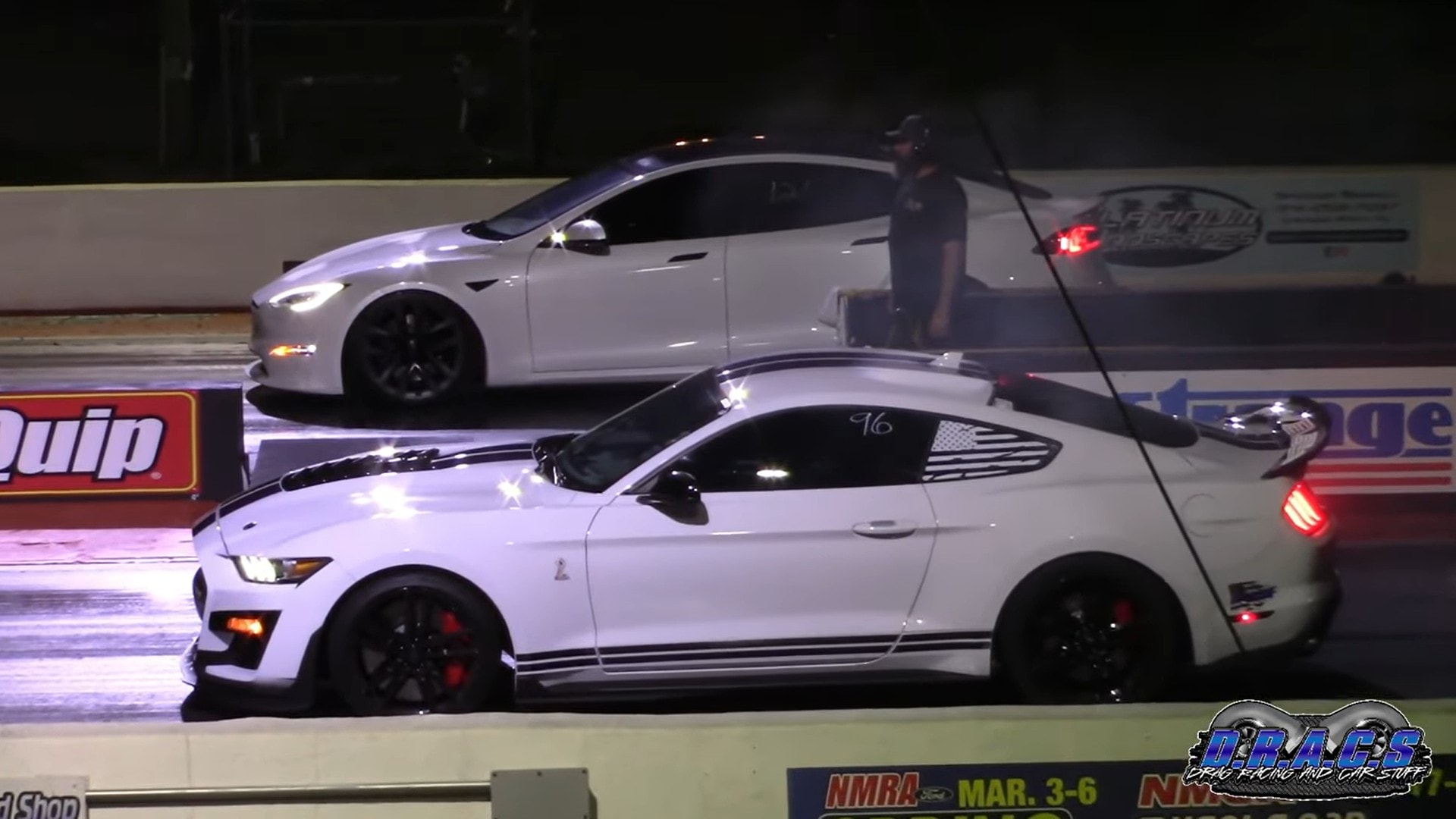 tesla plaid drags shelby mustang gt500 absolute destruction is the new normal