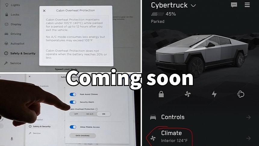 Cabin Overheat Protection comes to the Cybertruck in future update