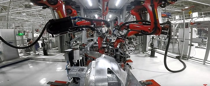 Tesla Model X assembly line